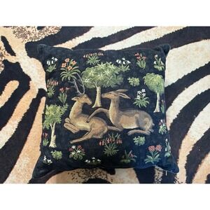 Hines Of Oxford Forest Deer‎ Tapestry Throw Pillow Cottagecore